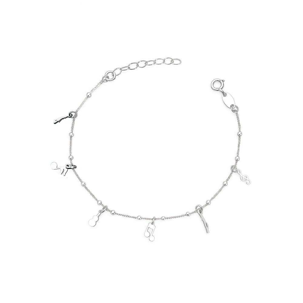Musik 925 Silber Ankerkette Armband