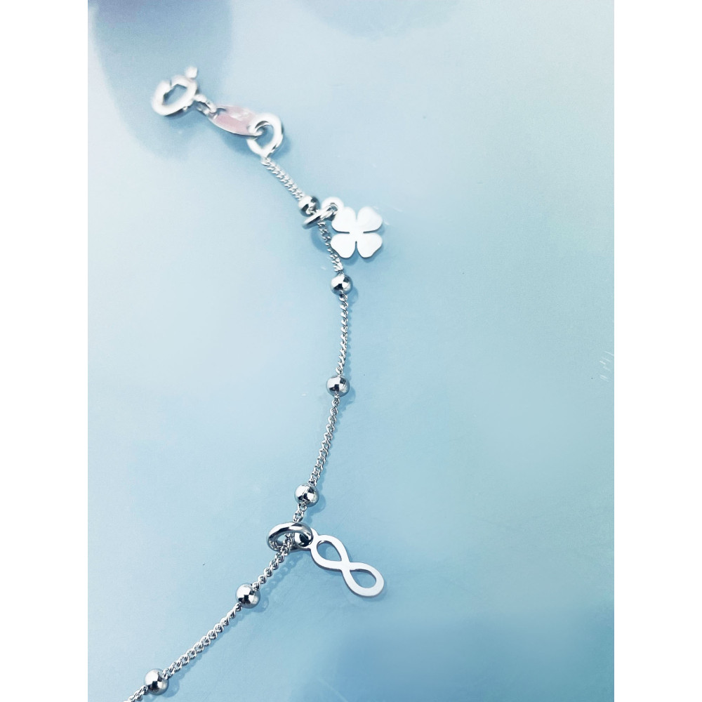 Glück 925 Silber Ankerkette Armband