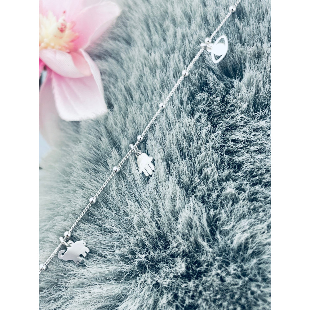 Glück 925 Silber Ankerkette Armband