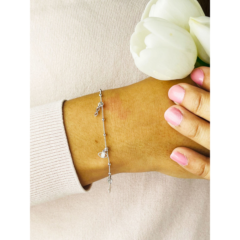 Glück 925 Silber Ankerkette Armband