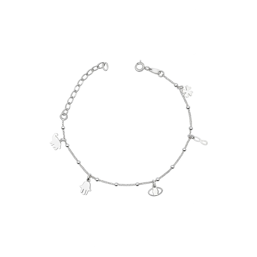 Glück 925 Silber Ankerkette Armband