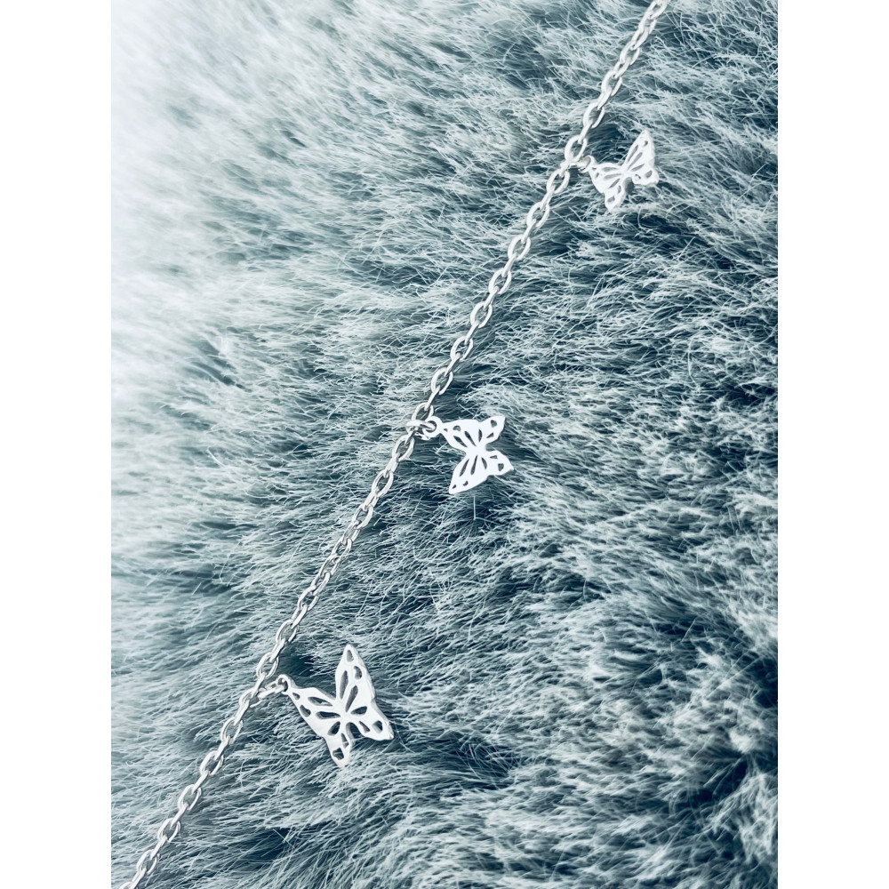 Schmetterling 925 Silber Ankerkette Armband