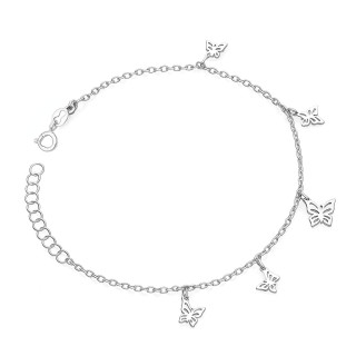 Schmetterling 925 Silber Ankerkette Armband