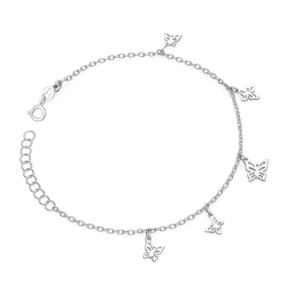 Schmetterling 925 Silber Ankerkette Armband