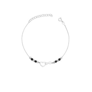 Herz Infinity Armband 925 Silber mit Spinell Damen