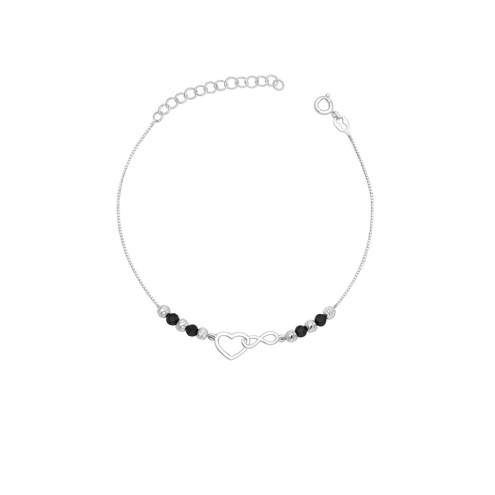 Herz Infinity Armband 925 Silber mit Spinell Damen