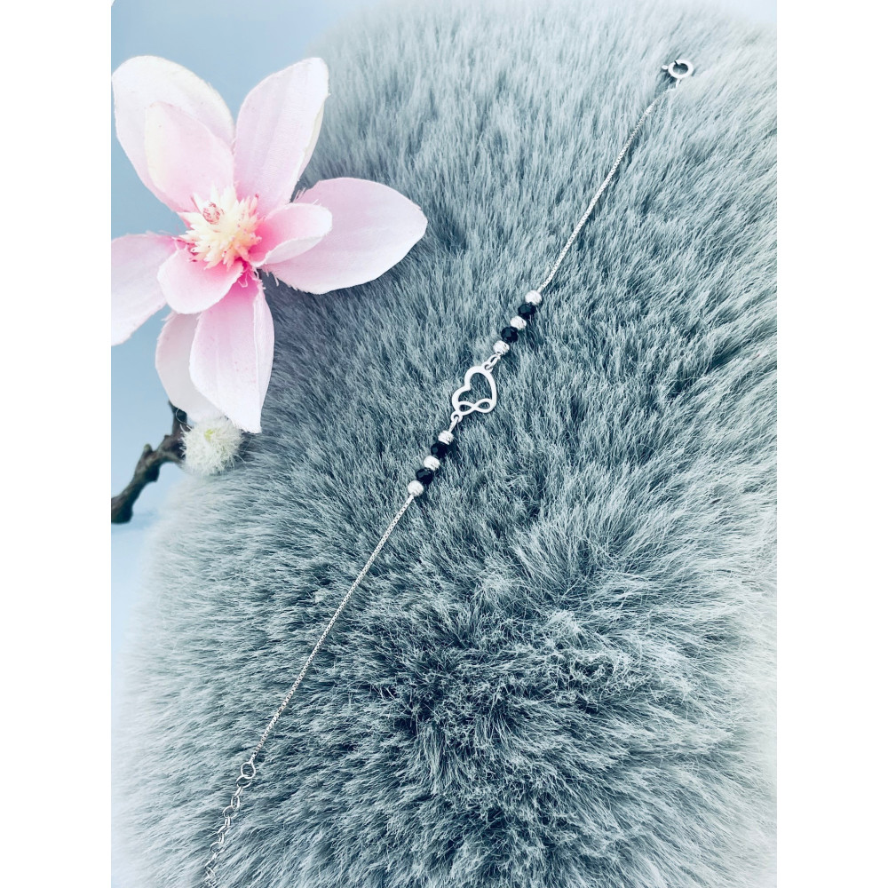 Herz Infinity Armband 925 Silber mit Spinell Damen