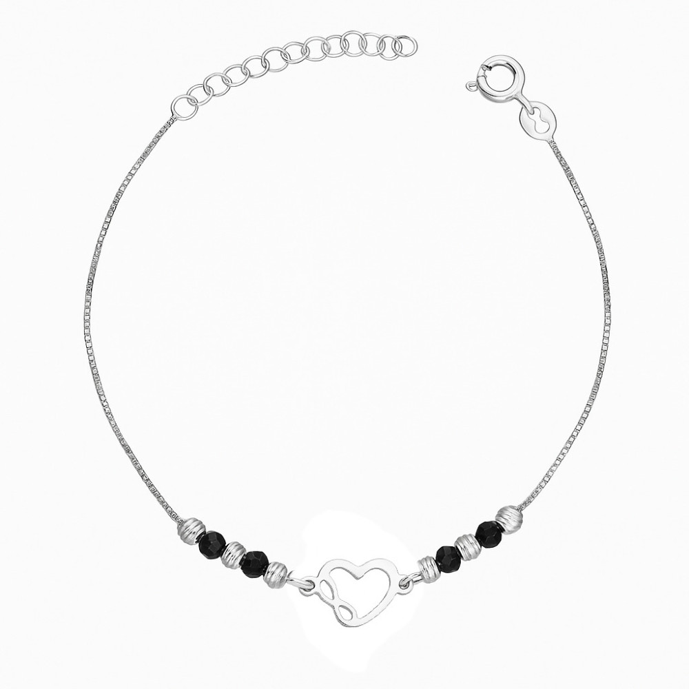 Herz Infinity Armband 925 Silber mit Spinell Damen