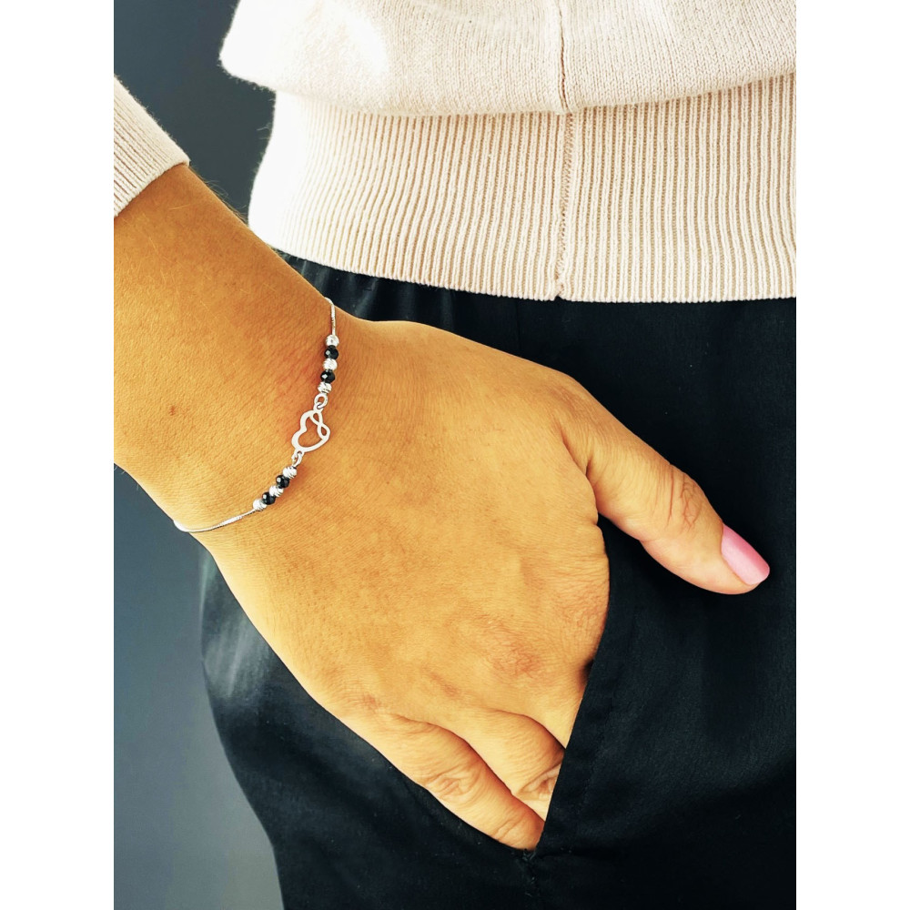 Herz Infinity Armband 925 Silber mit Spinell Damen
