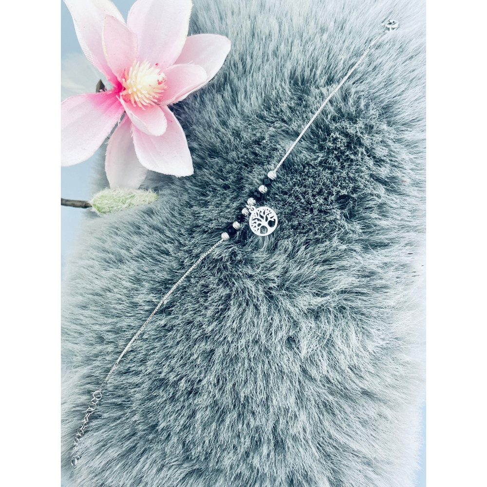 Baum Armband 925 Silber mit Spinell Damen