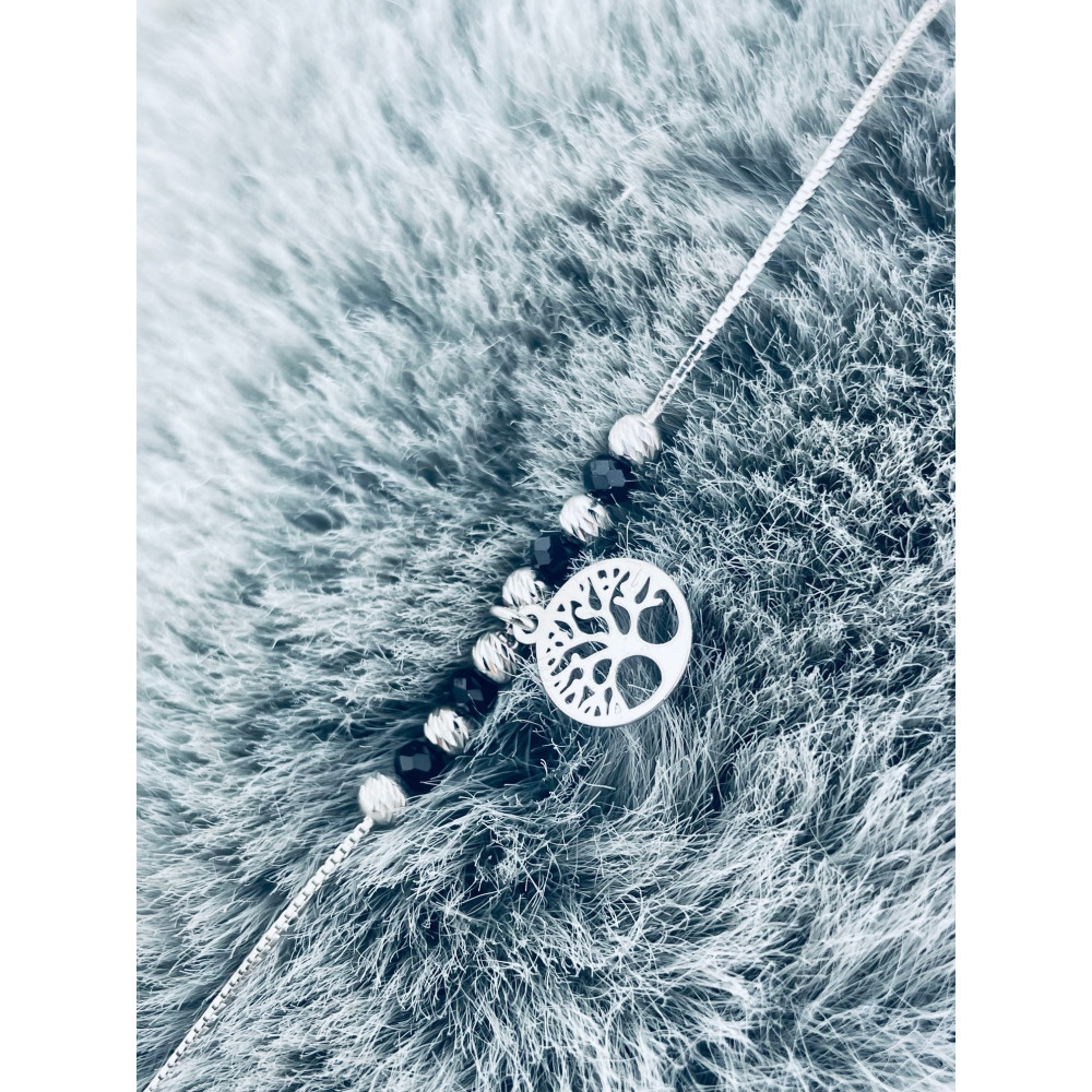 Baum Armband 925 Silber mit Spinell Damen