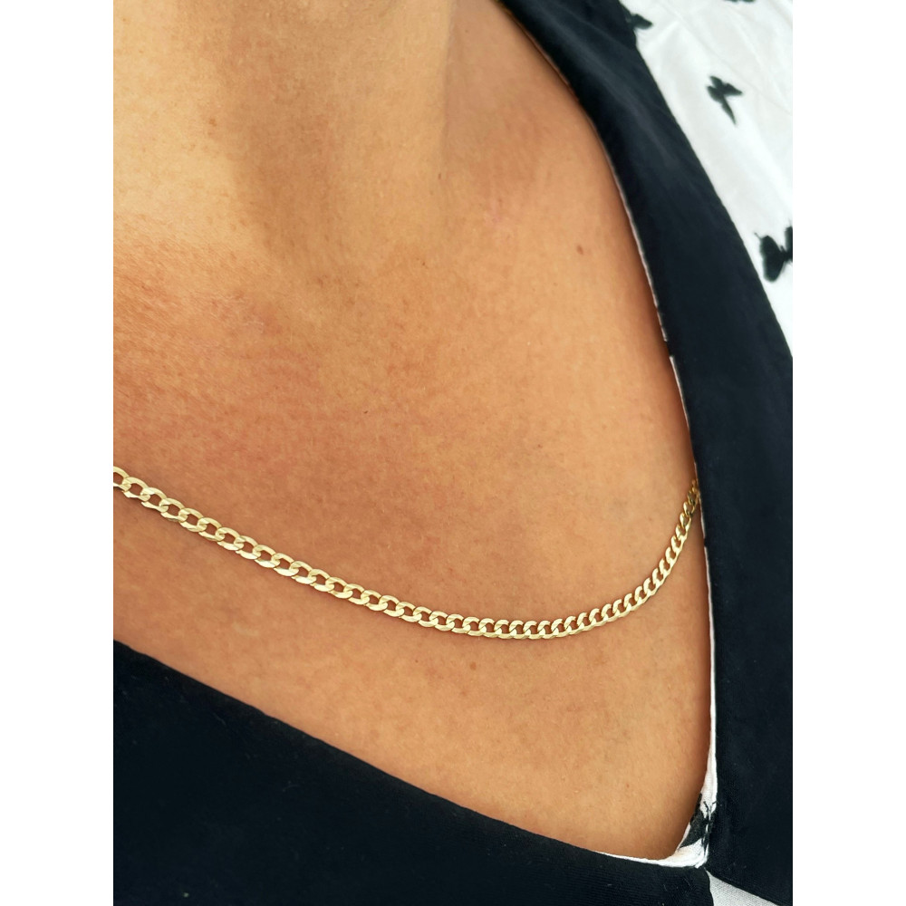 Goldkette Halskette Kette Panzerkette Colier Cuban Gelbgold