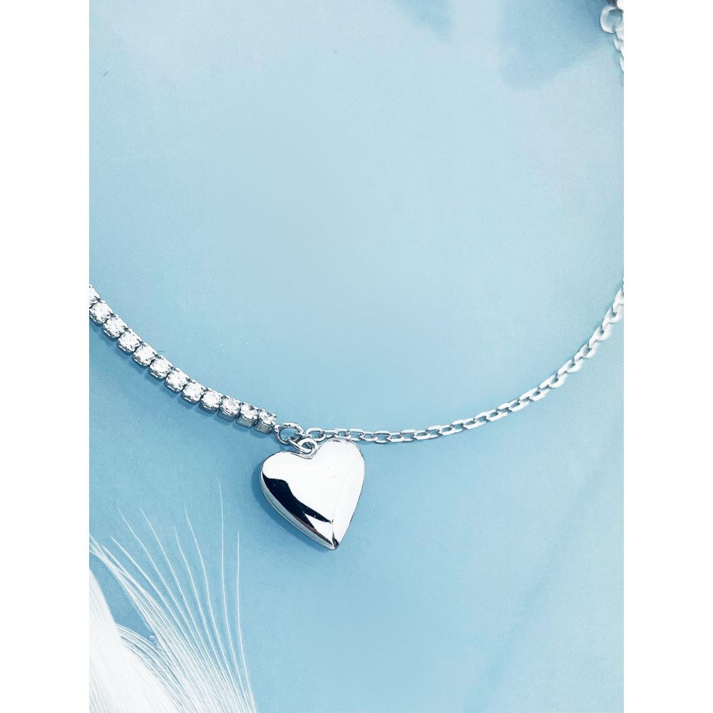 Herz Armband 925 Silber mit Zirkonia Damen