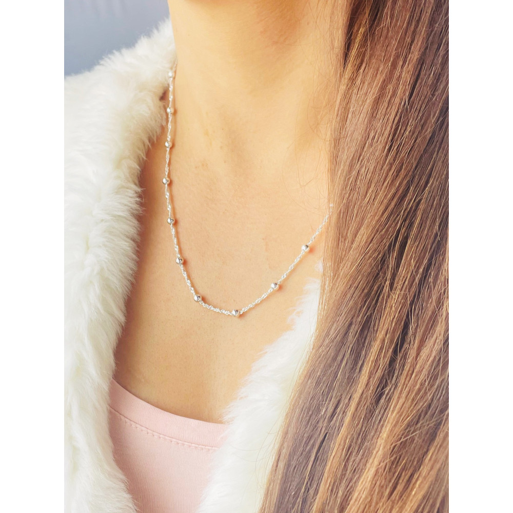 Ball 925 Silber Halskette Singapura Magic Halsband