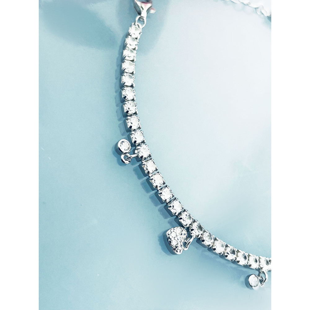 Herz Armband 925 Silber mit Zirkonia Damen