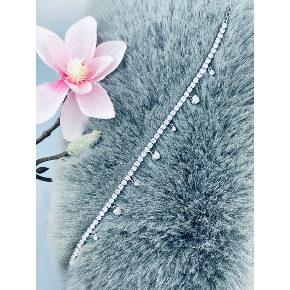 Herz Armband 925 Silber mit Zirkonia Damen