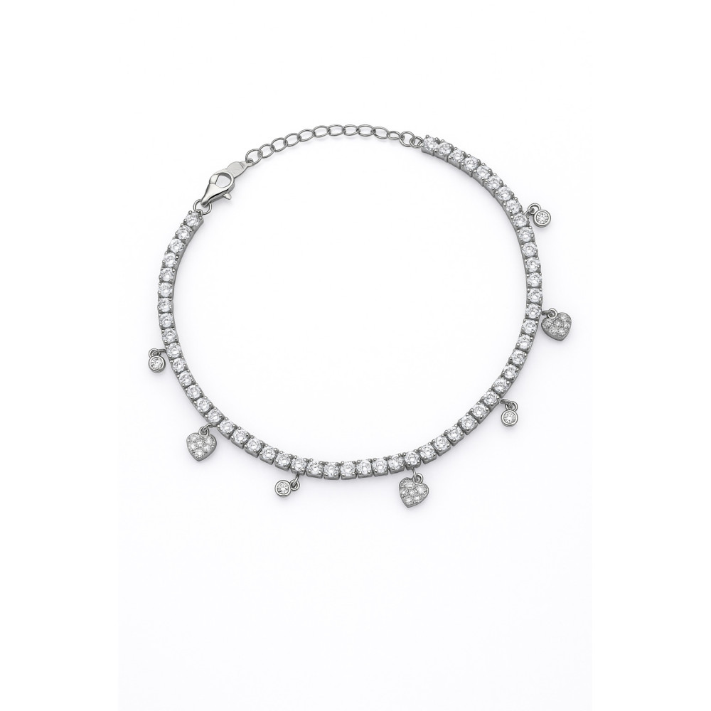 Herz Armband 925 Silber mit Zirkonia Damen