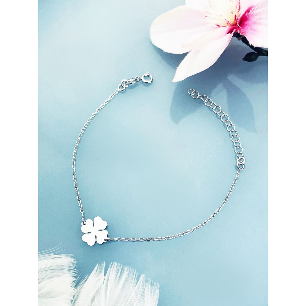 Kleeblatt Armband 925 Silber Damen Kinder