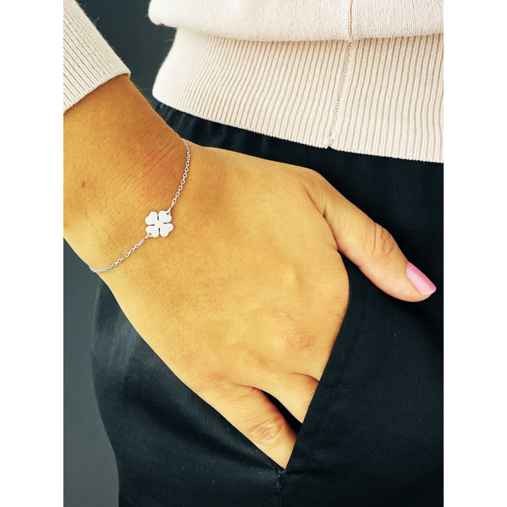 Kleeblatt Armband 925 Silber Damen Kinder