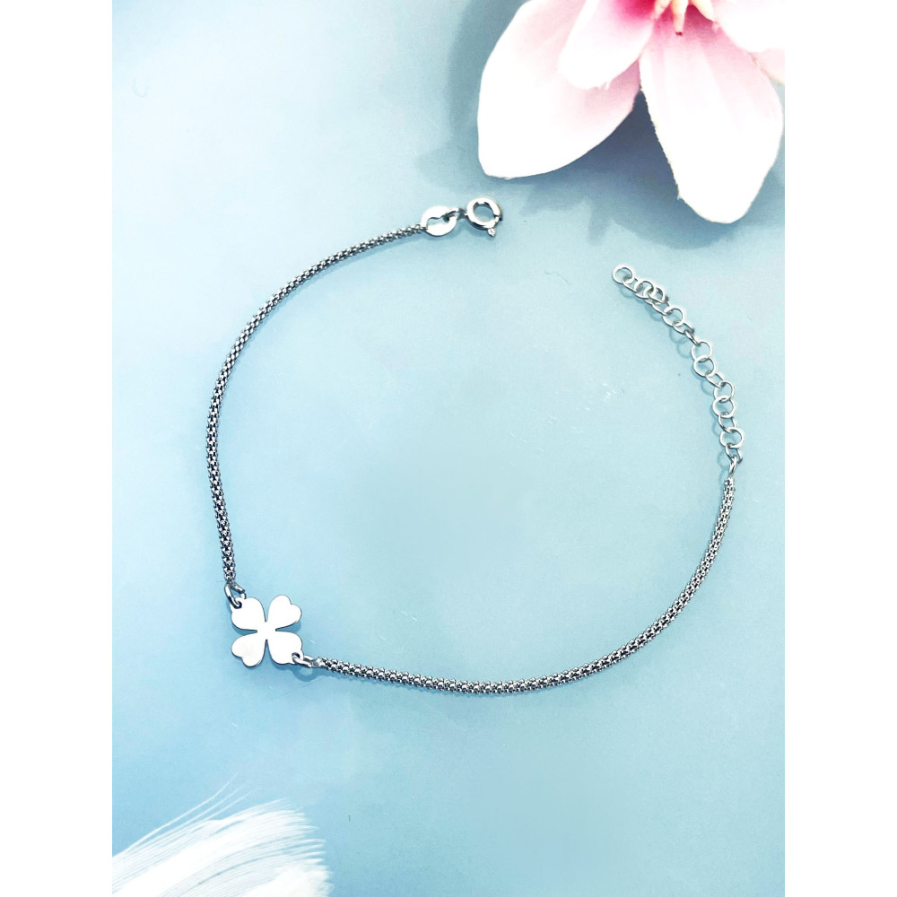 Kleeblatt Armband 925 Silber Damen Kinder