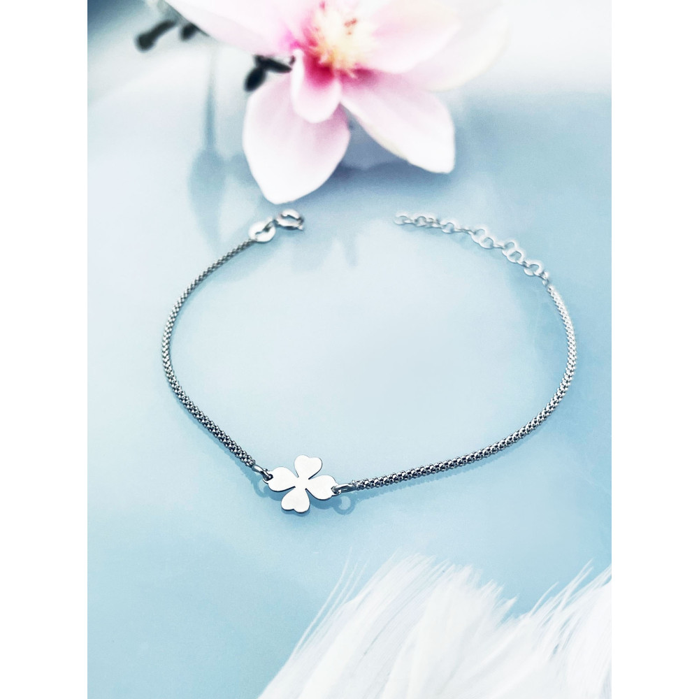 Kleeblatt Armband 925 Silber Damen Kinder