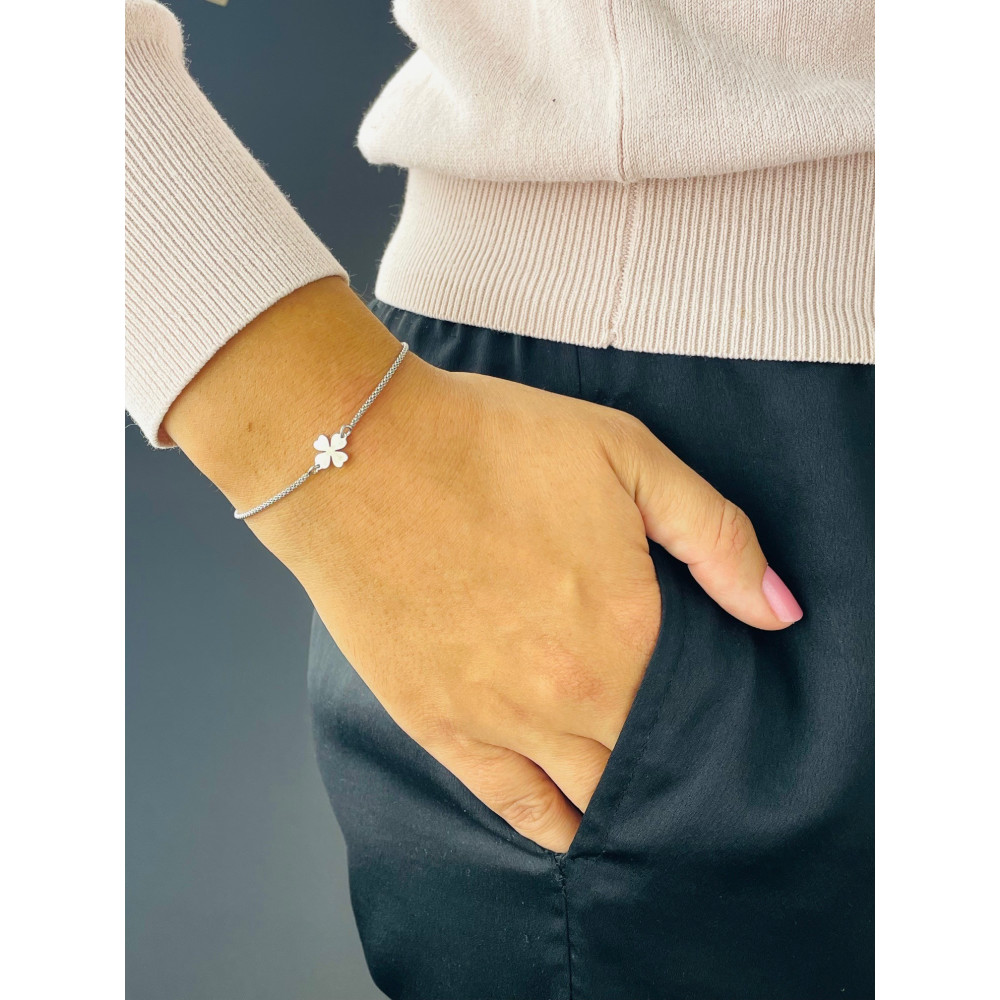 Kleeblatt Armband 925 Silber Damen Kinder