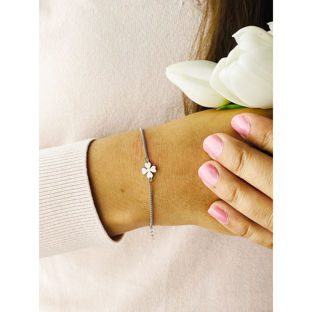 Kleeblatt Armband 925 Silber Damen Kinder