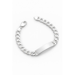 Silber 925 Panzerkette Armband mit Gravurplatte