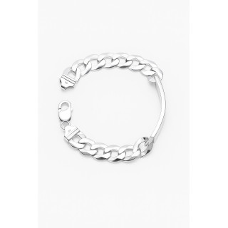 Silber 925 Panzerkette Armband mit Gravurplatte