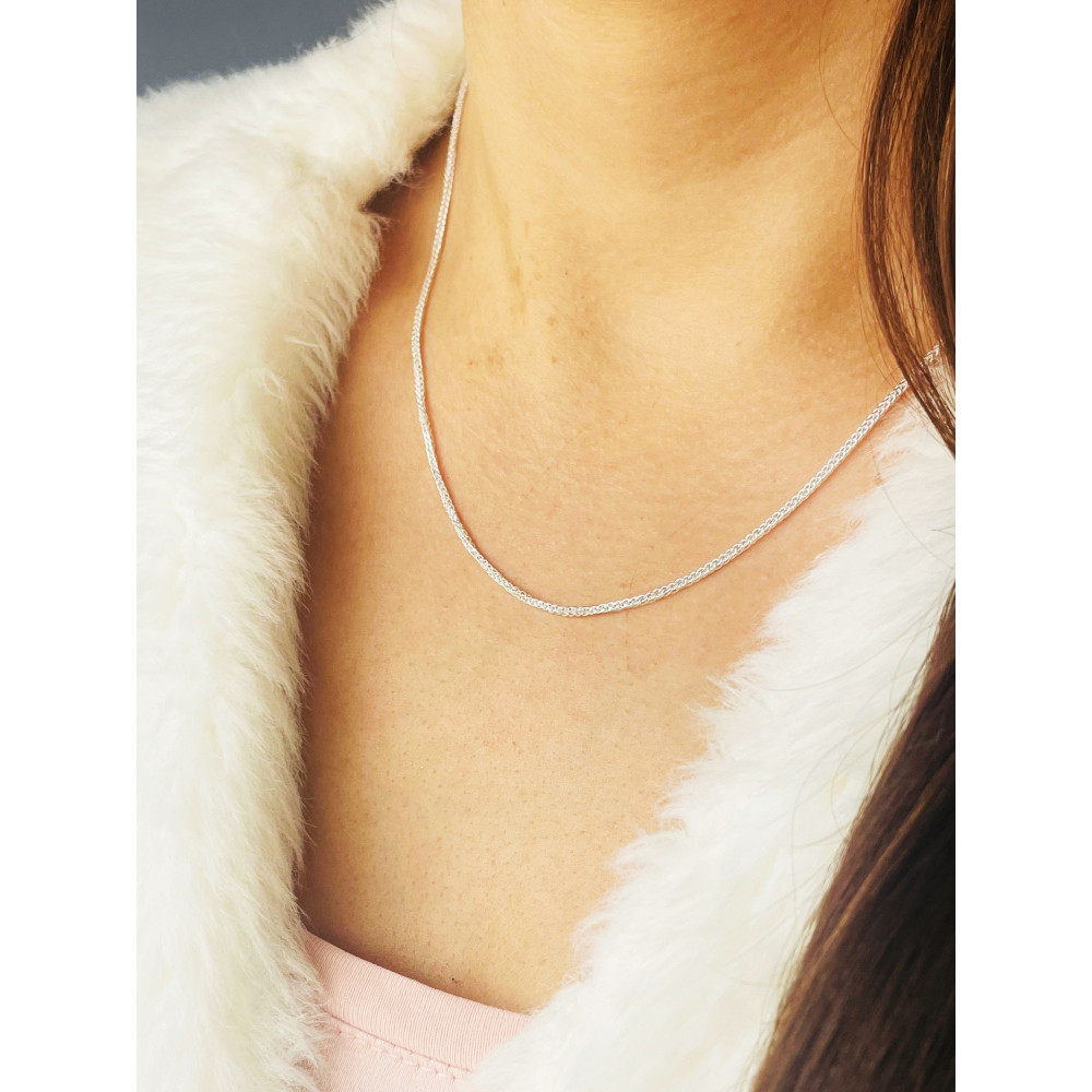 925 Silber Halskette Collier Spiga Weizen