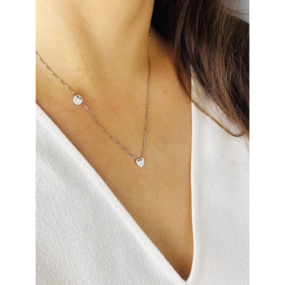 Kleeblatt Herz 925 Silber Halskette Halsband Damen