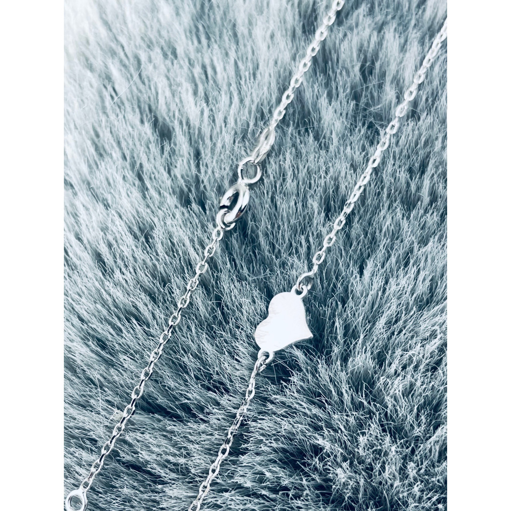 Kleeblatt Herz 925 Silber Halskette Halsband Damen