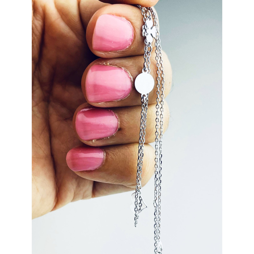 Kleeblatt Herz 925 Silber Halskette Halsband Damen