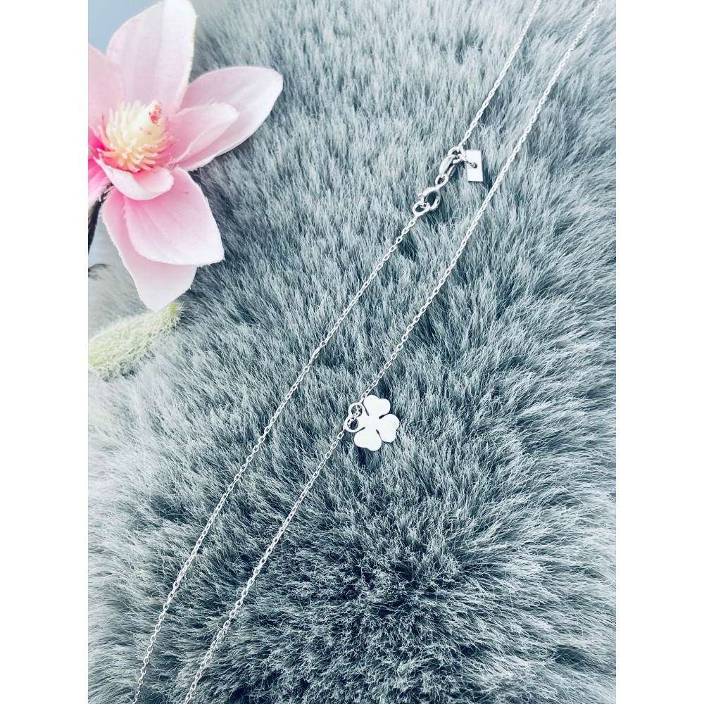 Kleeblatt 925 Silber Halskette Halsband Damen