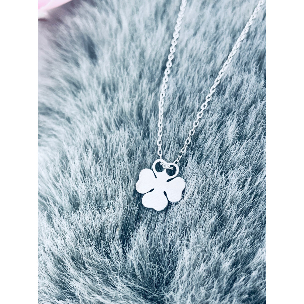 Kleeblatt 925 Silber Halskette Halsband Damen