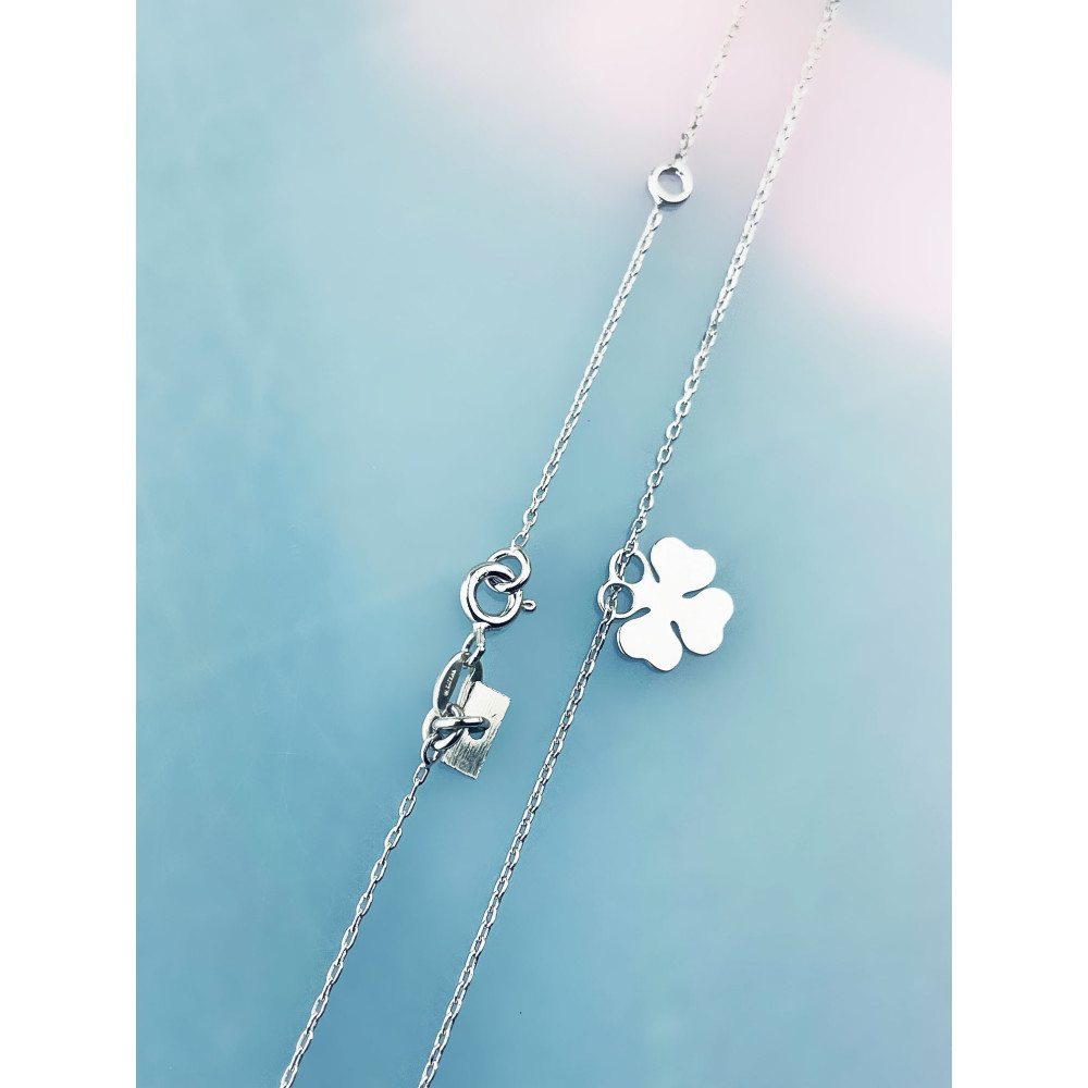 Kleeblatt 925 Silber Halskette Halsband Damen