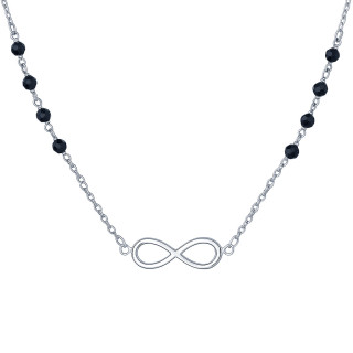 Srebrny naszyjnik ankier ze spinelem znak nieskończoności
