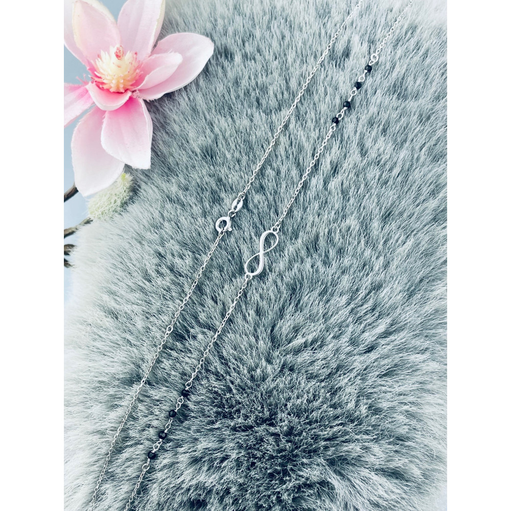 Infinity 925 Silber Halskette mit Spinel Halsband Damen