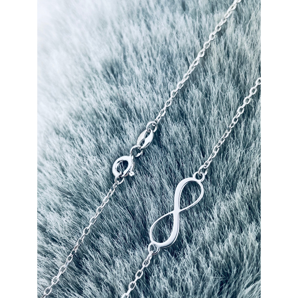 Infinity 925 Silber Halskette mit Spinel Halsband Damen