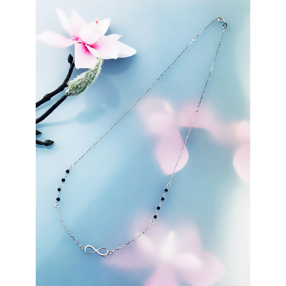 Infinity 925 Silber Halskette mit Spinel Halsband Damen