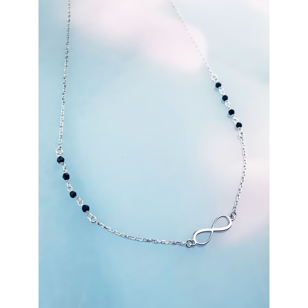 Infinity 925 Silber Halskette mit Spinel Halsband Damen