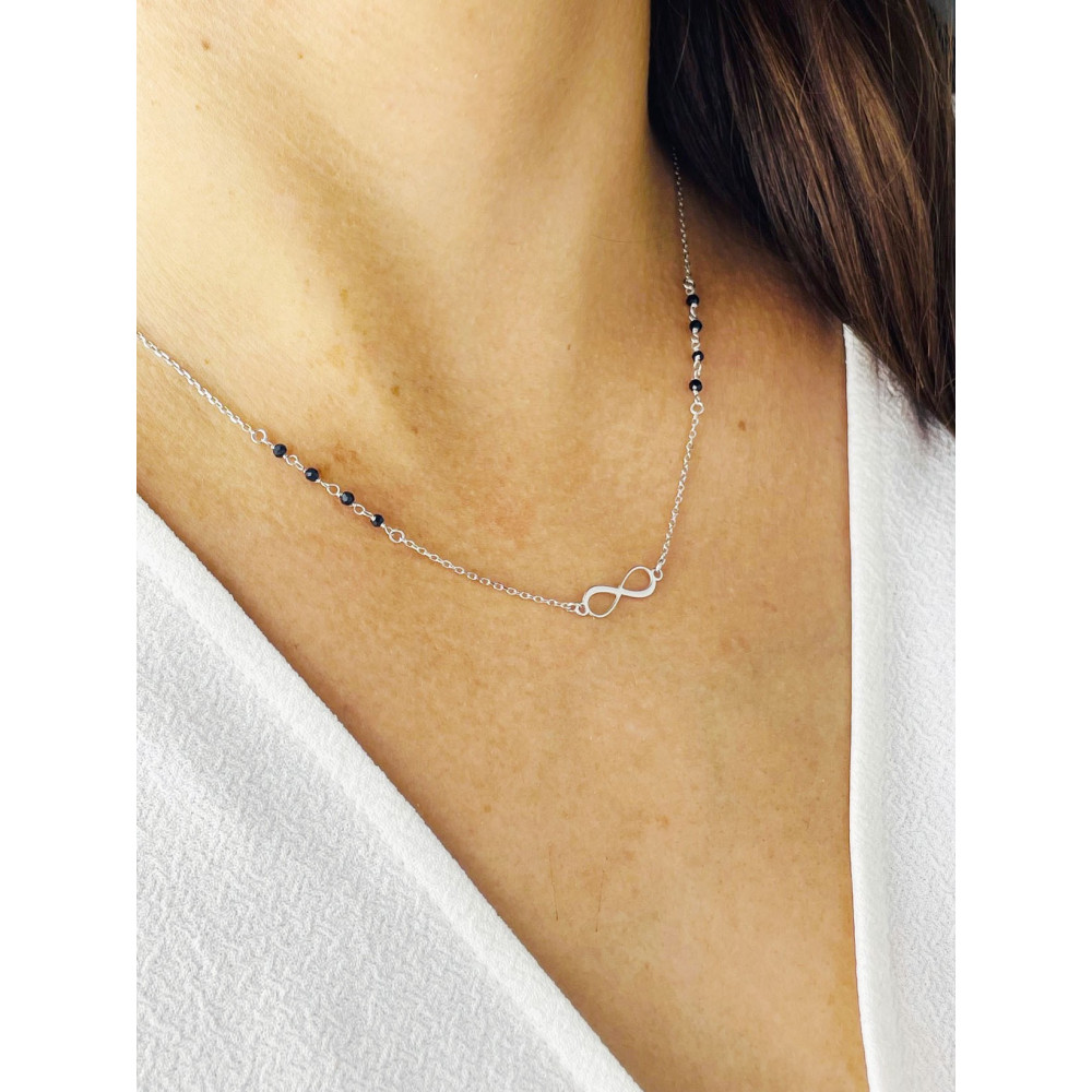 Infinity 925 Silber Halskette mit Spinel Halsband Damen