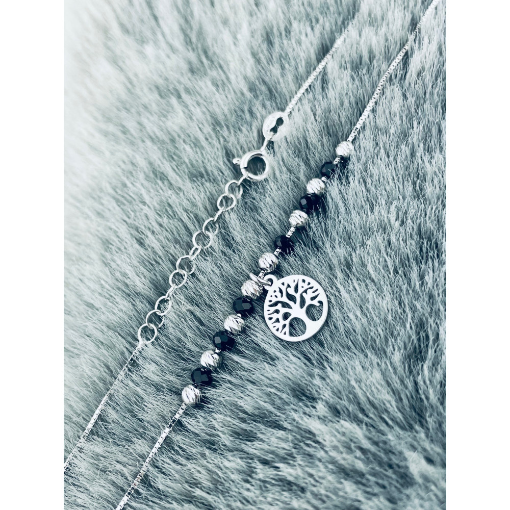 Baum 925 Silber Halskette mit Spinel Halsband Damen