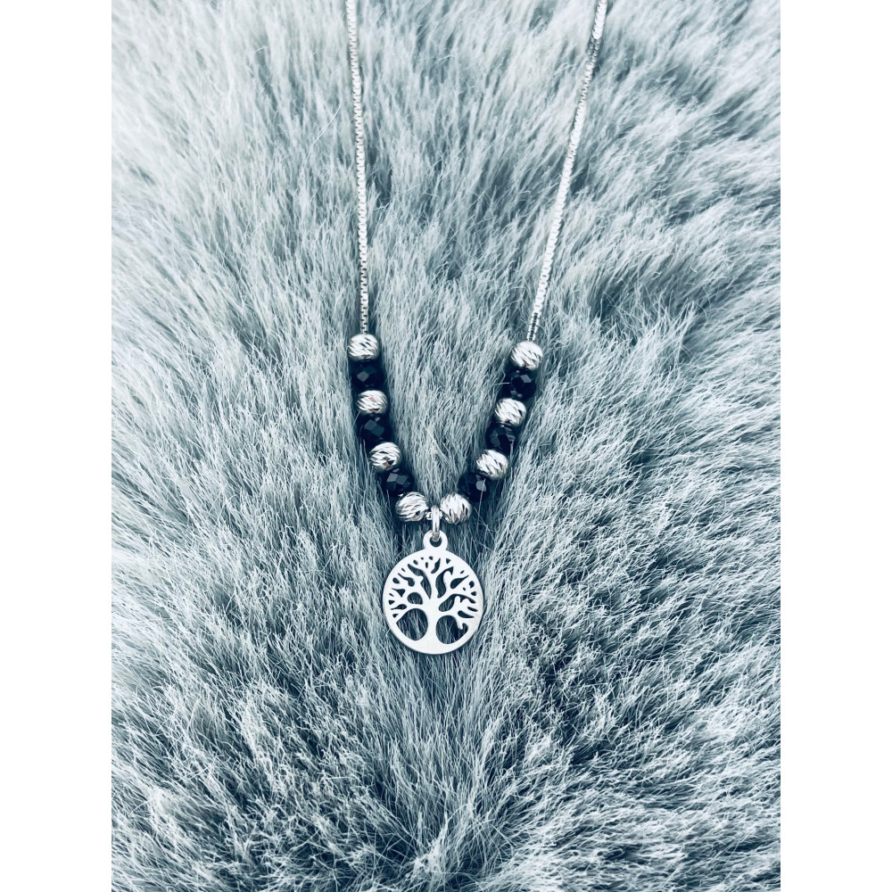 Baum 925 Silber Halskette mit Spinel Halsband Damen