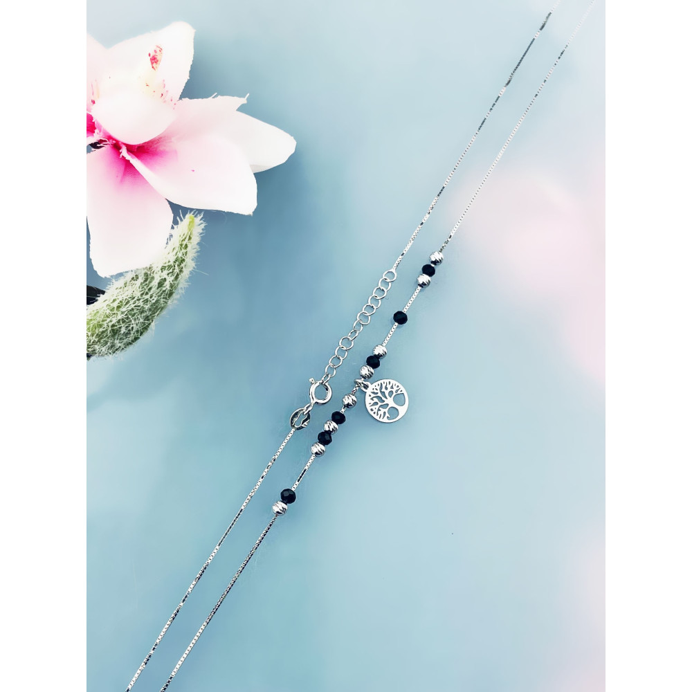 Baum 925 Silber Halskette mit Spinel Halsband Damen