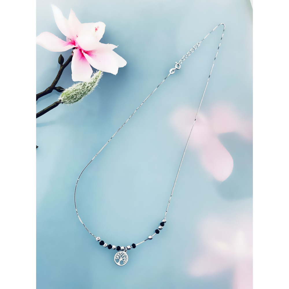 Baum 925 Silber Halskette mit Spinel Halsband Damen