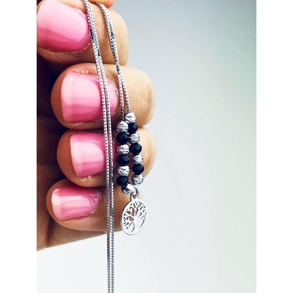 Baum 925 Silber Halskette mit Spinel Halsband Damen