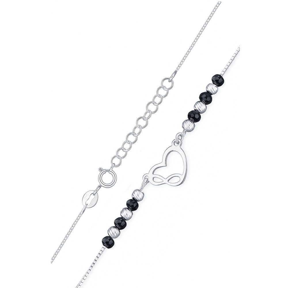 Infinity Herz 925 Silber Halskette mit Spinel Halsband Damen