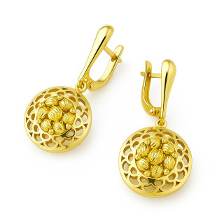 Kreis Creolen Ohrringe Ohrhänger Ohrstecker Ohrschmuck Paar Gelbgold 585er 14KT