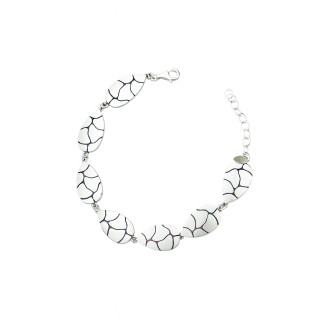 Srebrna elegancka bransoletka marmurek